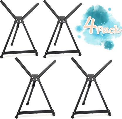 Falling in Art Aluminum 15" to 21" Tabletop Easel Display, Black Tripod with Rubber Feet, Holds Canvas, Paintings, Books, Photos, Signs