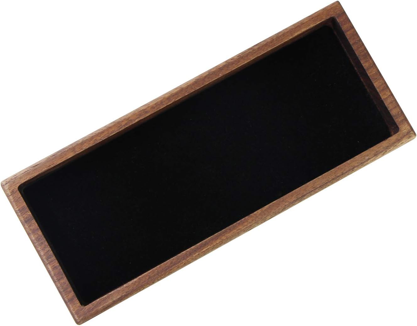 aufodara Wood Pen Tray Desktop Office Storage Box Coin Keys Holder