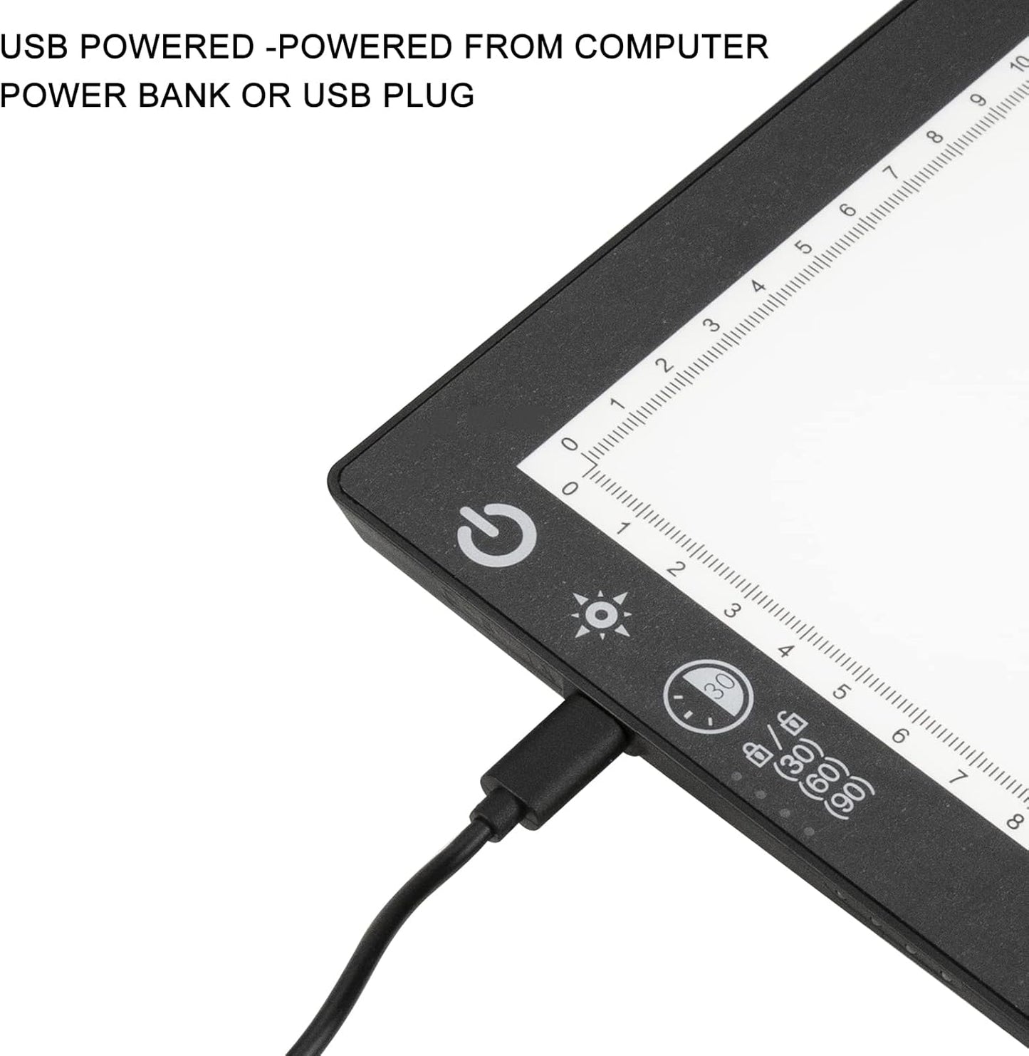 Voilamrt A3 Portable Tracing Light Box, Sketch Drawing Light Pad, Ultra-Thin LED Light Board, Dimmable Brightness Light Board, for Drawing Sketching Animation, Black, LTBVN-A3