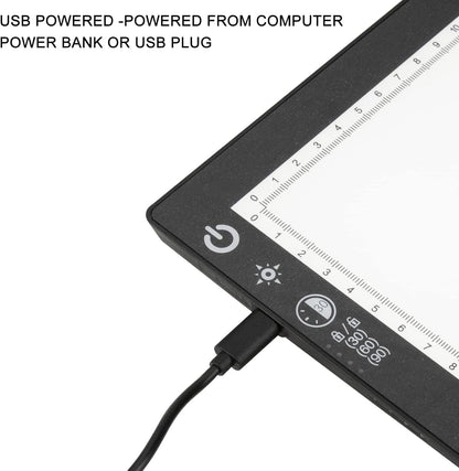 Voilamrt A3 Portable Tracing Light Box, Sketch Drawing Light Pad, Ultra-Thin LED Light Board, Dimmable Brightness Light Board, for Drawing Sketching Animation, Black, LTBVN-A3