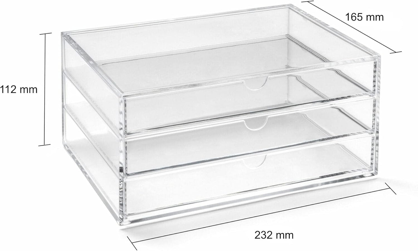 Osco X-Small Clear Acrylic Triple Drawer, (X-Small), A3274