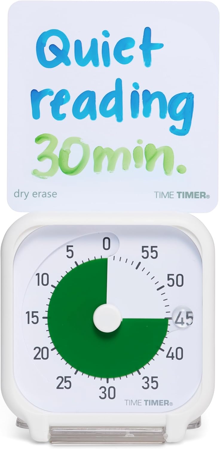 Time Timer 3 inch Visual Timer — 60 Minute Kids Desk Countdown Clock with Dry Erase Activity Card and Desktop App Access — for Kids Classroom, Homeschool Study Tool, Task Reminder, Home and Kitchen