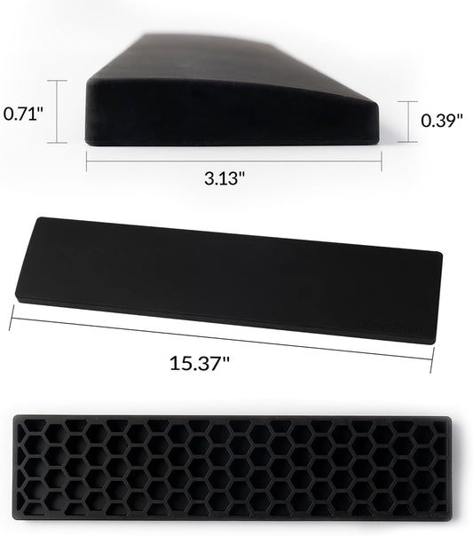 Ergonomic Silicone Wrist Rest for Keychron K4 Pro / K4 Max / Q5 / V5 / V5 Max,15.37" Honeycomb Non-Slip Palm Rest, 96% Full-Sized Mechanical Keyboards Support with Typing Pain Relief