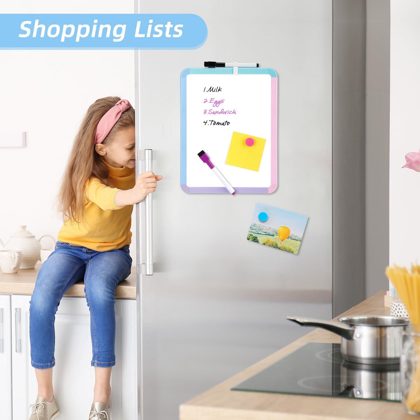 VUSIGN Small Dry Erase Whiteboard, 8.5 x 11 Inches White Board for Kids, Students, Fridge, Locker, Mini Dry Erase Board