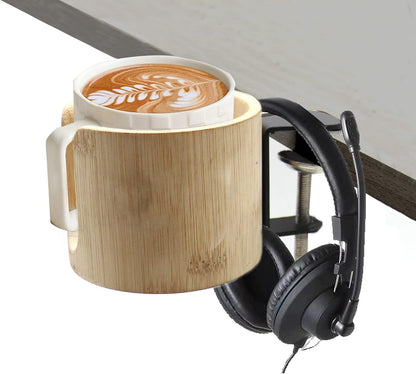 Desk Cup Holder Clamp, Anti-Spill Table Edge Cup Holder Clip for Office Home & PC Gaming Desk Accessories(1 Pack)