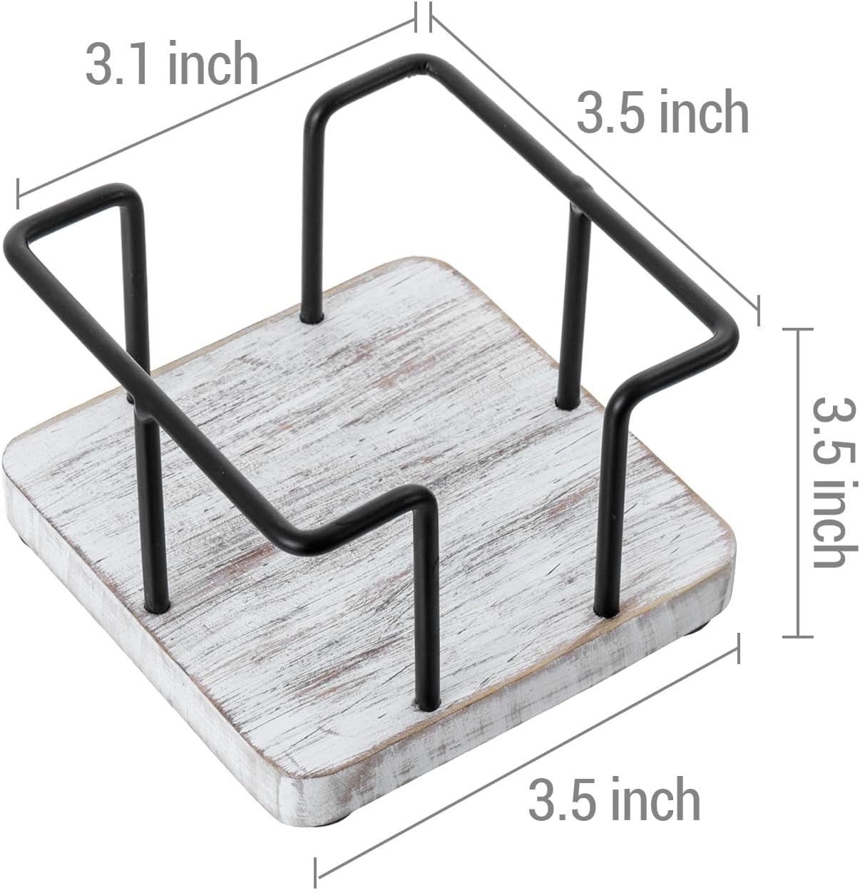 MyGift Sticky Note Holder for Desk, Wood Post It Note Dispenser for 3-Inch Note Cubes, Modern Office School Desktop Memo Pad Organizer