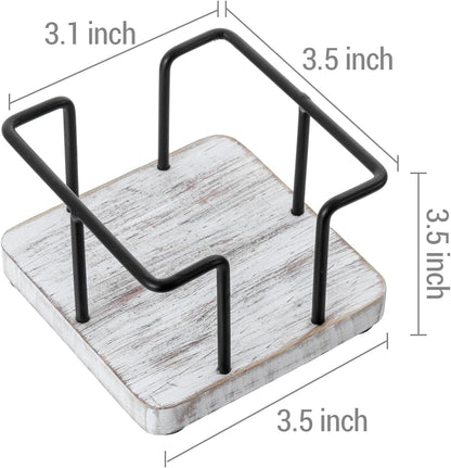 MyGift Sticky Note Holder for Desk, Wood Post It Note Dispenser for 3-Inch Note Cubes, Modern Office School Desktop Memo Pad Organizer