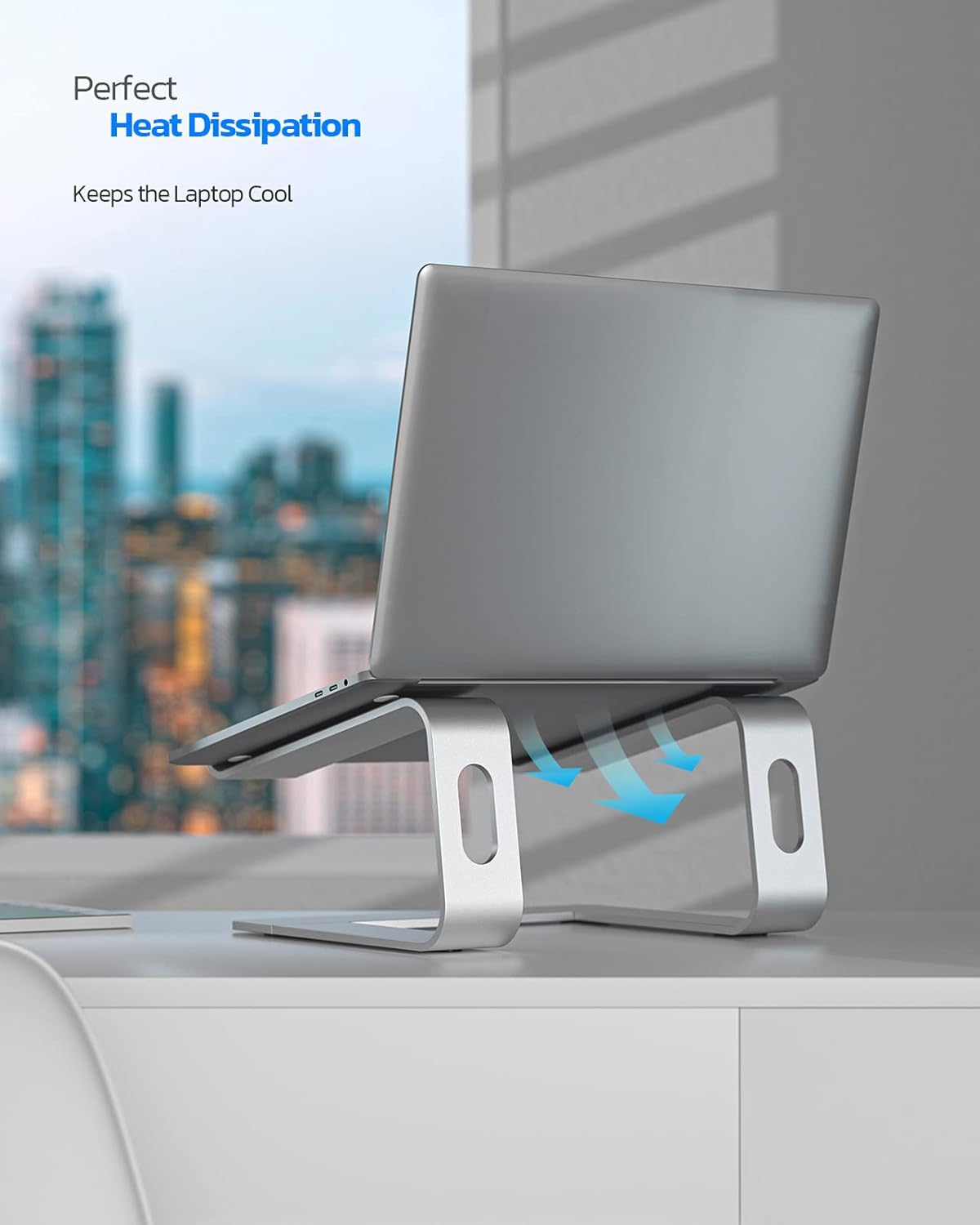 Nulaxy All-Aluminum Laptop Stand for Desk, Ergonomic Detachable Ventilated Cooling Computer Riser, Anti-Slip Design Notebook Holder Compatible with All 10-16" Laptops (MacBook, Dell XPS, HP, Lenovo)