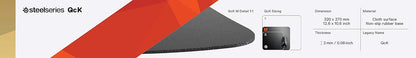 SteelSeries QcK Gaming Mouse Pad - XXL Cloth - Peak Tracking and Stability - Esports Mousepad - Never-Slip - Full Desk Coverage