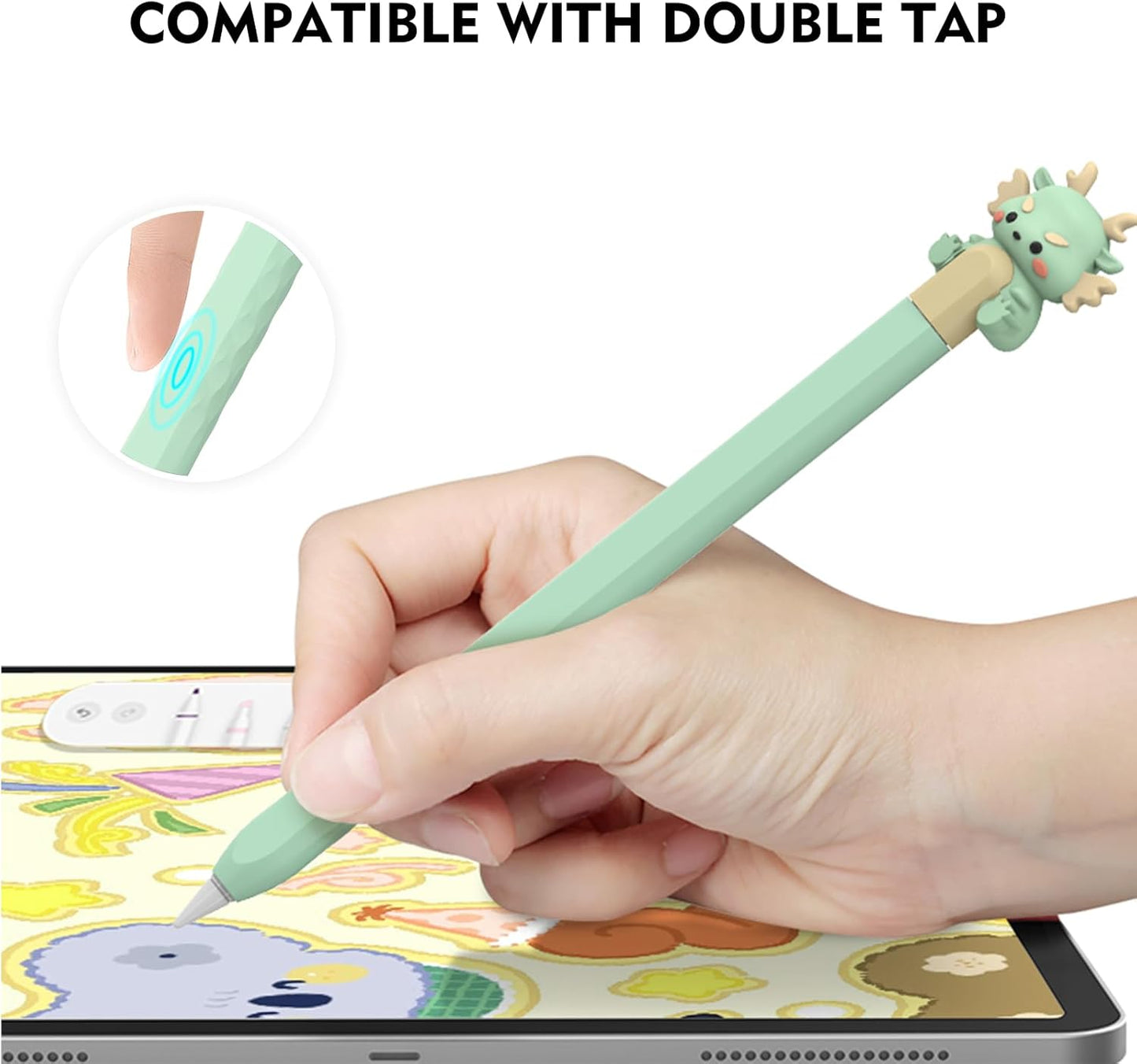 NIUTRENDZ Cute Bear Apple Pencil Case for Apple Pencil 2nd Generation Case Silicone Protective Cover Sleeve Skin Accessories (Brown, Apple Pencil 2nd Generation)