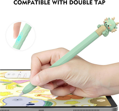 NIUTRENDZ Cute Bear Apple Pencil Case for Apple Pencil 2nd Generation Case Silicone Protective Cover Sleeve Skin Accessories (Brown, Apple Pencil 2nd Generation)