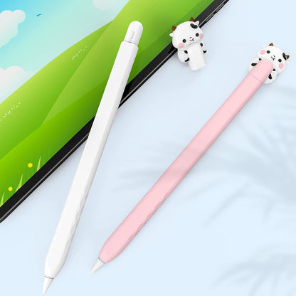 NIUTRENDZ Cute Bear Apple Pencil Case for Apple Pencil 2nd Generation Case Silicone Protective Cover Sleeve Skin Accessories (Brown, Apple Pencil 2nd Generation)
