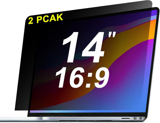 【2 Pack】 15.6 Inch Laptop Privacy Screen Protector, 16:9 Aspect Removable Anti-Glare Blue Light Filter Protector - Scratch Resistant Data Privacy Screen Protecto