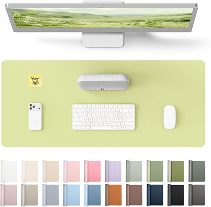 YSAGi Leather Desk Pad Protector, Large Mouse Pad, Non-Slip PU Leather Desk Blotter, Waterproof Writing Pad for Office and Home (31.5" x 15.8", Eggshell) - Colors A