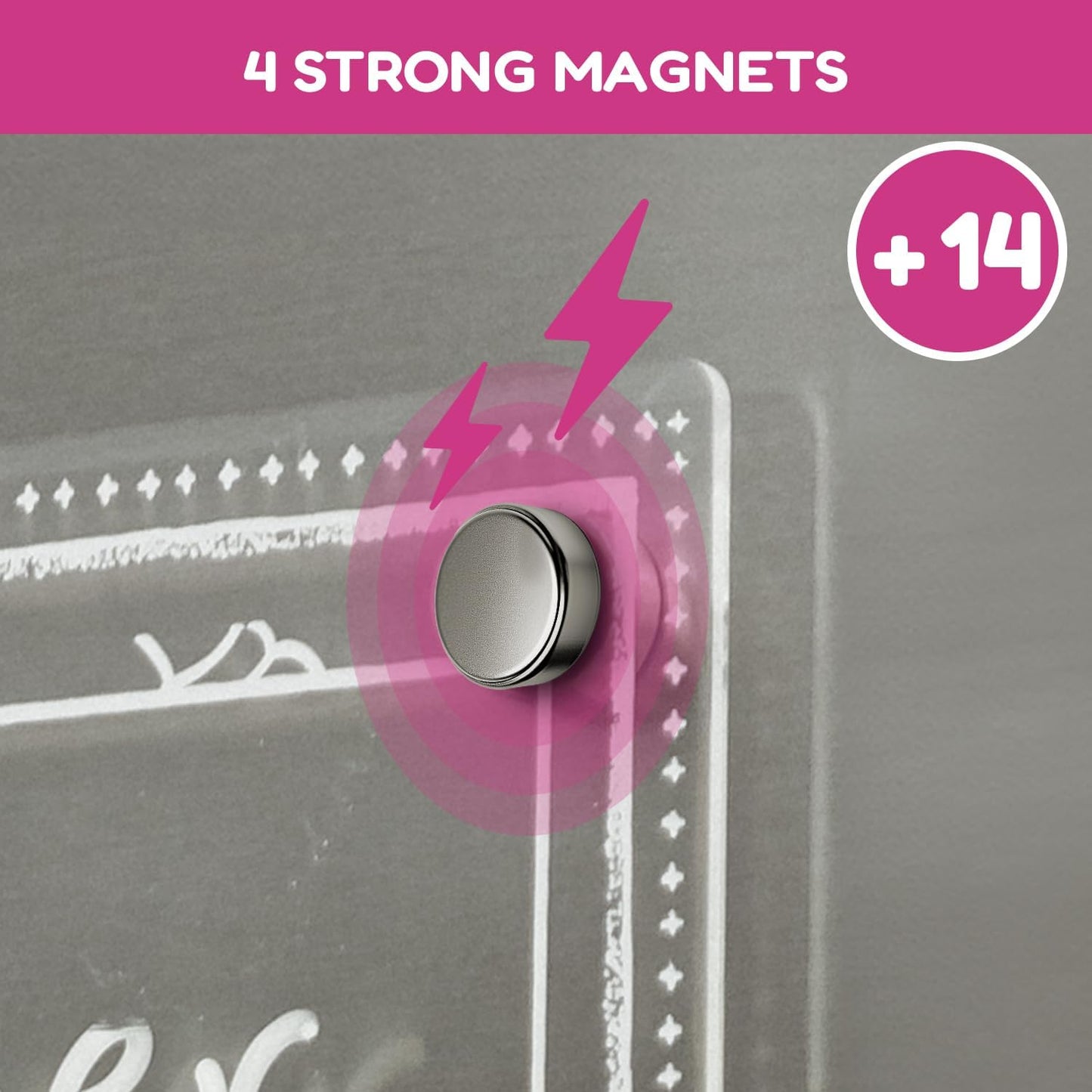 CHALKY CROWN Magnetic Dry Erase Menu Board for Fridge Includes 4 Liquid Chalk Markers - Weekly Meal Planner Blackboard, Grocery List & Notepad for Kitchen Refrigerator - Chalkboard Magnet 15.6" x11.6