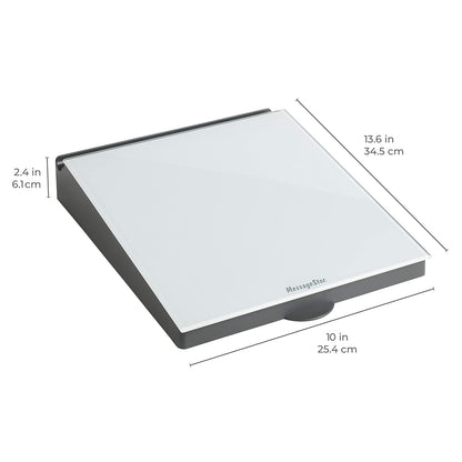ECR4Kids MessageStor Dry-Erase Glass Board Memo Station, Desk Organizer, Assorted