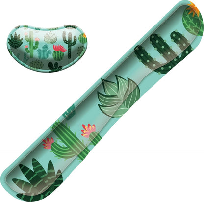 Keyboard Wrist Rest Mouse Wrist Support Set, Memory Foam Wrist Rest Pad for Computer Laptop Keyboard Mouse, Ergonomic Wrist Cushion Support for Typing Pain Relief, Gaming Home Office, Flowers Grass