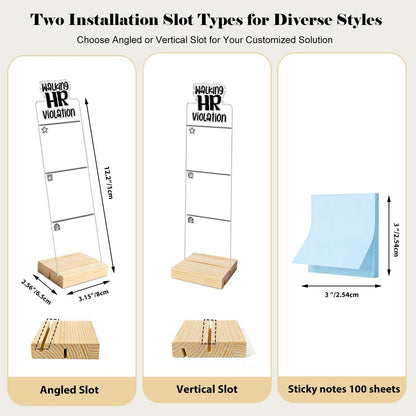 Monitor Memo Board Computer Monitor Memo Board Sticky Note Organizer Kidney Acrylic Desk Accessories Removable Wooden Base Set Sticky Notes 100 Sheets 11.8×3.1 inches