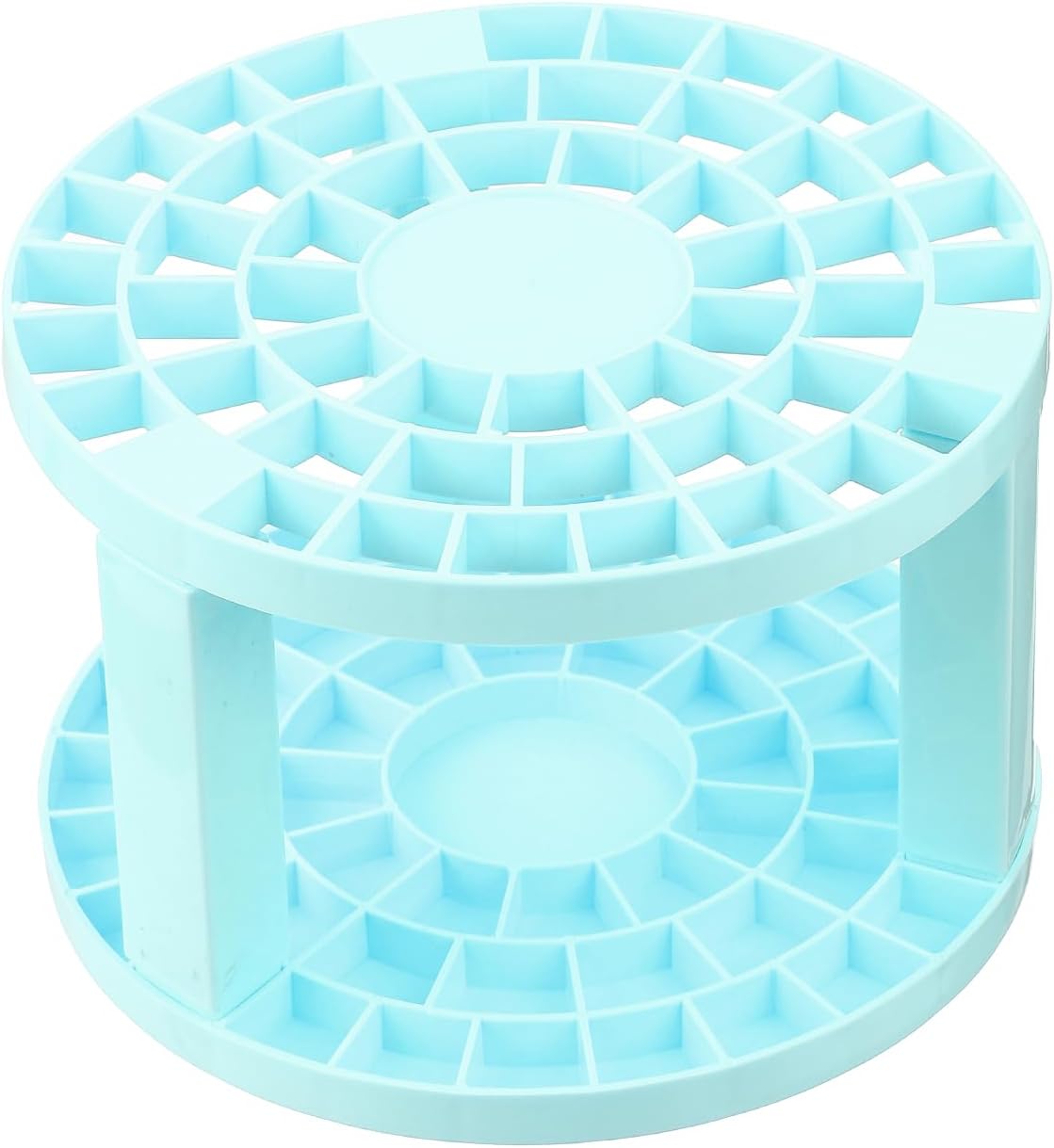 PATIKIL 1pcs White Minimalist Plastic Paint Brush Holder, 49 Holes Round Artist Desk Makeup Pencil Organizer