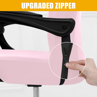 Smiry Stretch Printed Office Chair Armrest Covers, 2 Pcs Soft Fit Removable Washable Computer Desk Chair Arm Covers Protector, Black