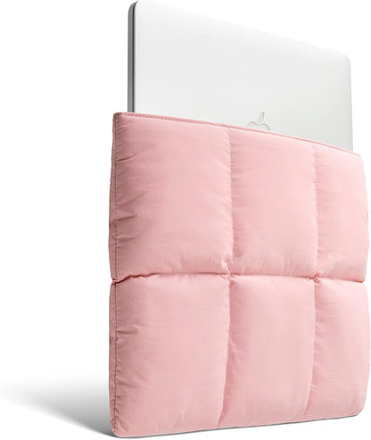 Comfyable Puffy Laptop Sleeve 13 Inch 14 Inch, Quilted Puffer Laptop Carrying Case for Women, Pillow Case Compatible with MacBook Air/Pro M5 M4 M3 M2 Pro/Max 2026, 13" MacBook Neo A18, Rice | Puffy