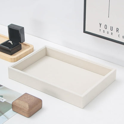 Bedside Organizer - Multi-use Holder for Desk Drawer, Nightstand, Desktop - Catchall Tray for Jewelry, Sunglasses, Phone, Watch, Perfume, Lipstick (Beige 5Grid)