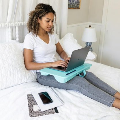 LAPGEAR Compact Lap Desk – Fits Up to 14″ Laptops – Charcoal – Style No. 43105