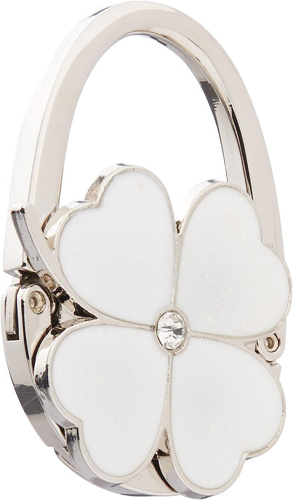 ROFLYER Clover Design Foldable Handbag Hanger Folding Purse Table Hook Holder(White)