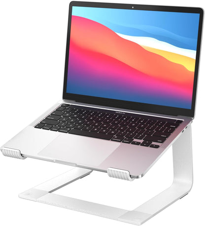 Laptop Stand for Desk Portable Computer Riser Metal Notebook Holder Printer Stand Office Desk Accessories Compatible with MacBook Air, Pro, Dell, HP, Lenovo and All 10-16" Laptops, Black