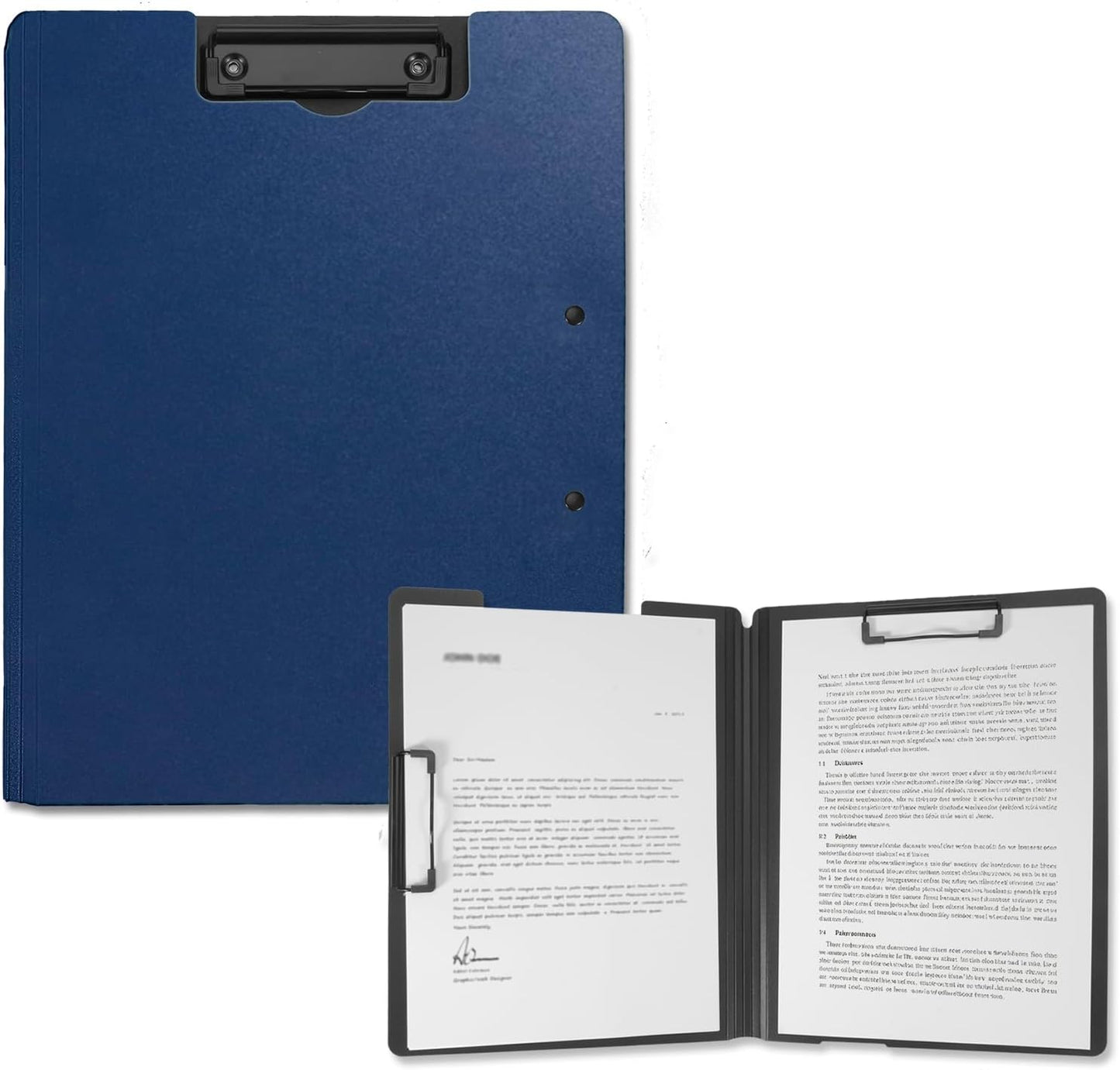 SITHON Foldable Clipboard Folder with Pen Slot, 360° Rotating PP Writing Pad with Dual Low Profile Metal Clips, Durable A4/Letter Size Document Folder for Nurses Classroom Business Office