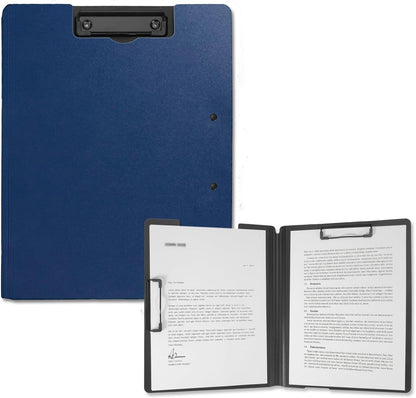 SITHON Foldable Clipboard Folder with Pen Slot, 360° Rotating PP Writing Pad with Dual Low Profile Metal Clips, Durable A4/Letter Size Document Folder for Nurses Classroom Business Office