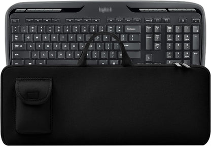 Travel Case for Logitech MK335 Wireless Computer Keyboards Mouse Combo, Neoprene Mouse Pouch and Cable Storage Bag, Keyboard Sleeve for Aula S99 Gaming Keyboard (Black)