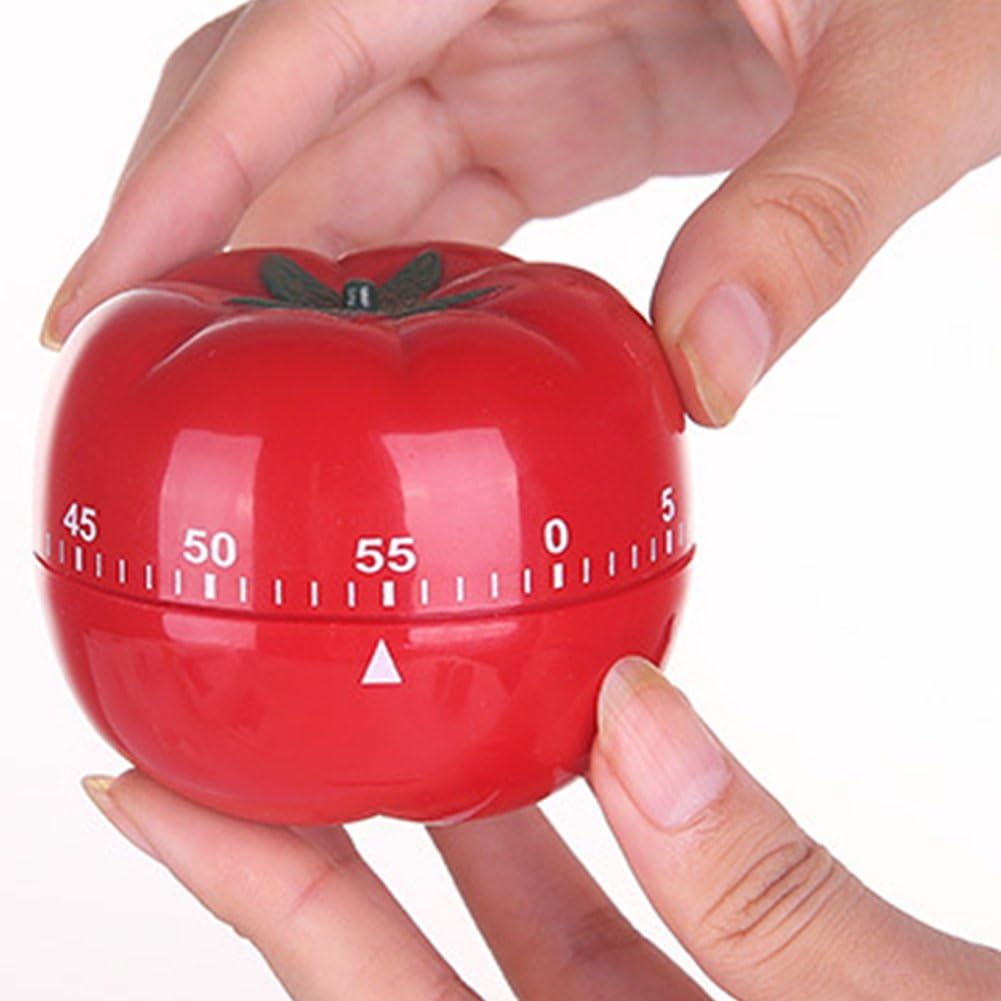 1Pcs Kitchen 60 Minutes Timer, 360 Degree Rotating Tomato Shaped Alarm Timer, Kitchen Cooking Clock, Portable Loud Alarm Counters Reminder for Home Cooking Baking
