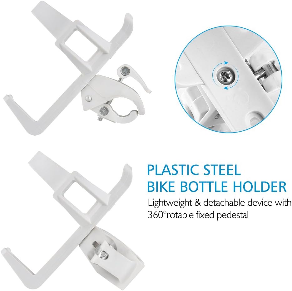 Accmor 2 Pack Bike Water Bottle Holders No Screws, Universal Bike Cup Holder, 360 Degree Rotatable Bike Water Bottle Cage, Water Bottle Holders for Kids Bike Adult Bike