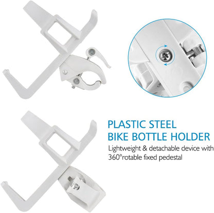 Accmor 2 Pack Bike Water Bottle Holders No Screws, Universal Bike Cup Holder, 360 Degree Rotatable Bike Water Bottle Cage, Water Bottle Holders for Kids Bike Adult Bike
