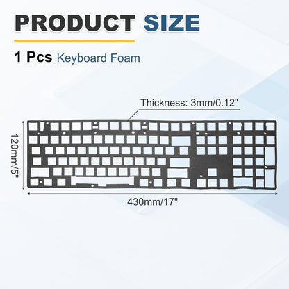 PATIKIL 5 x 17 Inch Keyboard Foam, 104/108 Layout Keyboard Sound Dampening Foam Pad Gasket Switches Dampener for Mechanical Key Boards, Black