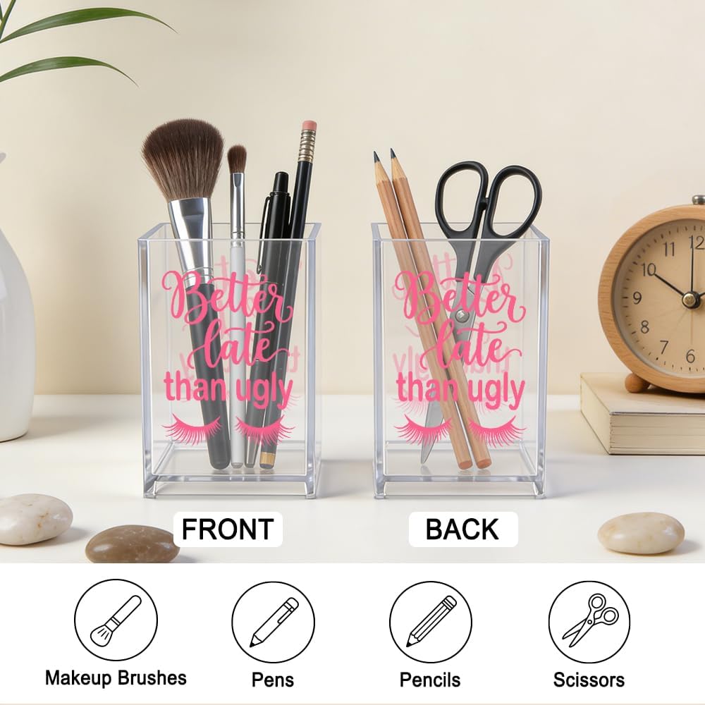 The Makeup Artist Acrylic Cosmetic Pencil Pen Holder, Funny Vanity Accessories for Girls, Makeup Brushes Holder for Beauty Specialist Esthetician, Make Up Artist MUA Appreciation Gifts