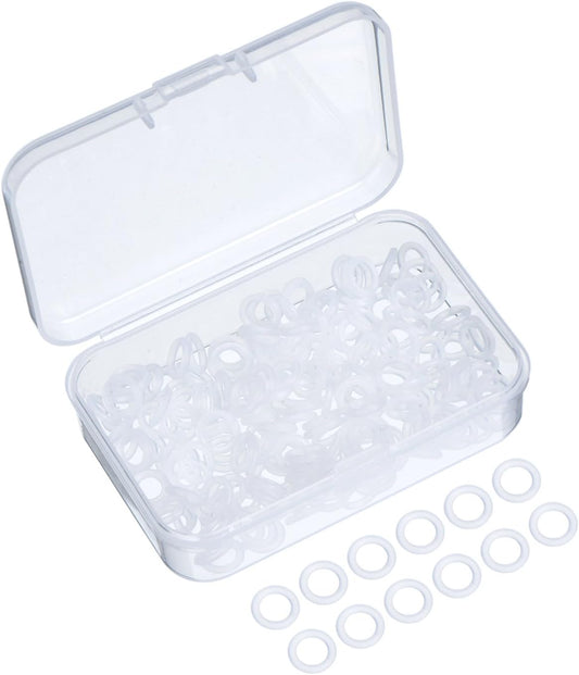 Sumind 200 Pieces O Ring Keyboard, O Rings Keycaps, Clear Rubber Keycap Dampeners with Plastic Storage Box for Mx Switch and Mechanical Keys