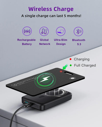 Thin Wallet Tracker Card, Find My or Google'S Find Hub App, Dual System Both iOS and Android Tracker Card, Item Finder for Luggage Passports, Phone,IP68 (1-Black)