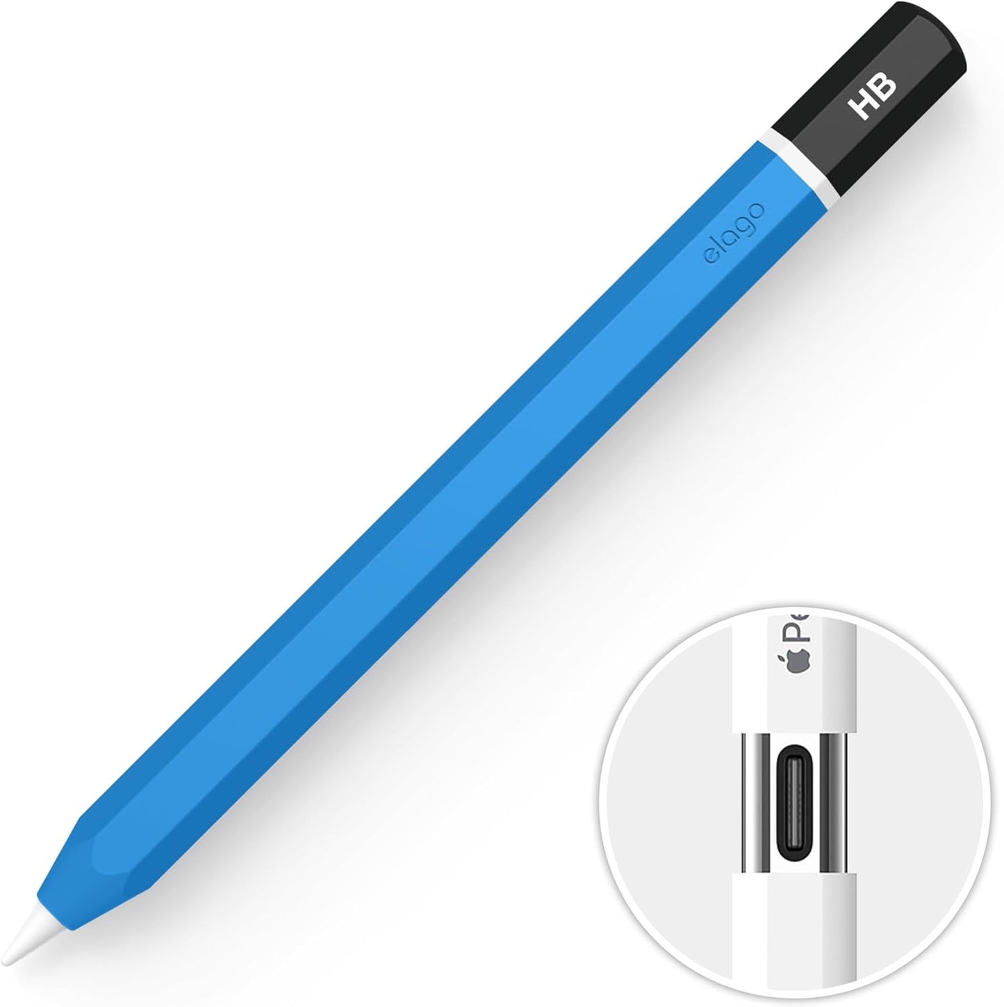 elago Classic Pencil Case Compatible with Apple Pencil (USB-C), Perfect Grip, Protective Skin, Silicone Sleeve, Supports Magnetic Attachment [Yellow]