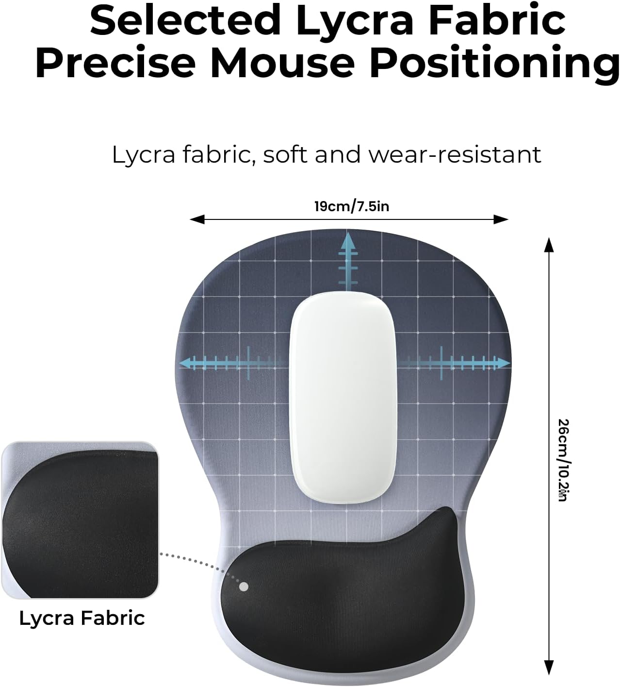 EooCoo Ergonomic Mouse Pad with Gel Wrist Rest Support, Middle Concave Design for Natural Wrist Alignment, Non-Slip Base Mousepad for Laptop, Computer, Office Desk Accessories, Carpal Tunnel Syndrome