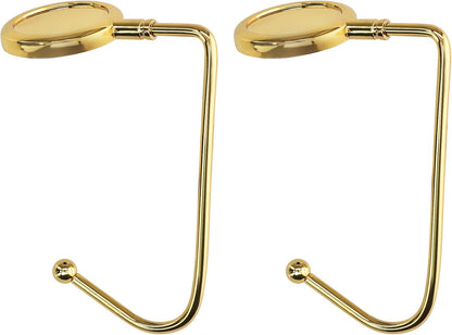 kwmobile Purse Hook for Table - Set of 2 Purse Holder - Handbag Hanger - Portable Bag Holder - Bag Hooks for Desk - Table Hook Gold