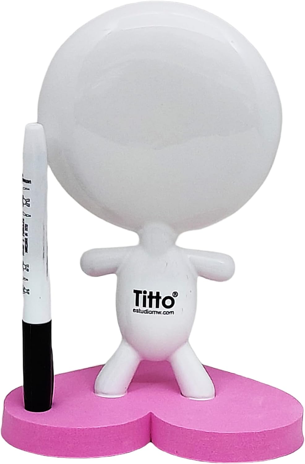 Dry Erase Board - TITTO in Love, Draw Your Ideas - Ceramic Doll - Black Office Design Desk - Coworkers Office Home Gift (Black)