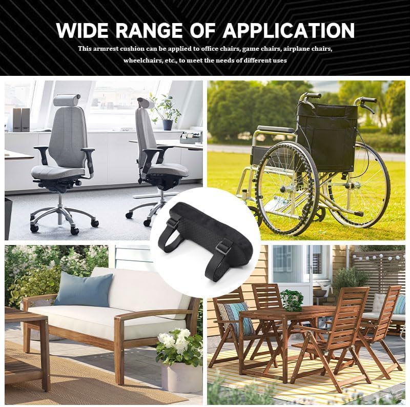 2Pcs Navy Thickened Office Chair Armrest Pads to Relieve Forearm Pressure, Suitable for Office Chairs, Wheelchairs, Comfortable Gaming Chairs