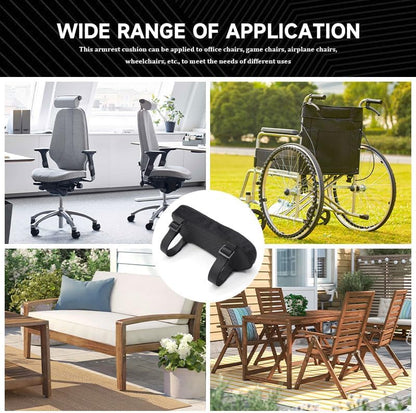 2Pcs Navy Thickened Office Chair Armrest Pads to Relieve Forearm Pressure, Suitable for Office Chairs, Wheelchairs, Comfortable Gaming Chairs