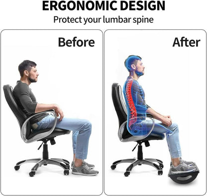 CasaZenith Foot Rest for Under Desk at Work - Ergonomic Foot Stools for Under Office Desk - Rocking Footrest with Roller Massager - Leg Rest for Chair, Computer Gaming -13" L x 9.6" W x 5" H