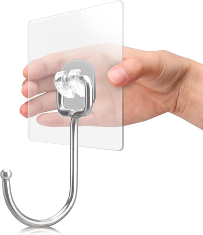Antimbee 10-Pack All-Purpose Large Adhesive Hooks for Hanging, Banana Hook, Heavy Duty Adhesive Hooks 37 lb(Max), Sticky Wall Hook fit Home, Bathroom, Kitchen, Office and Outdoor