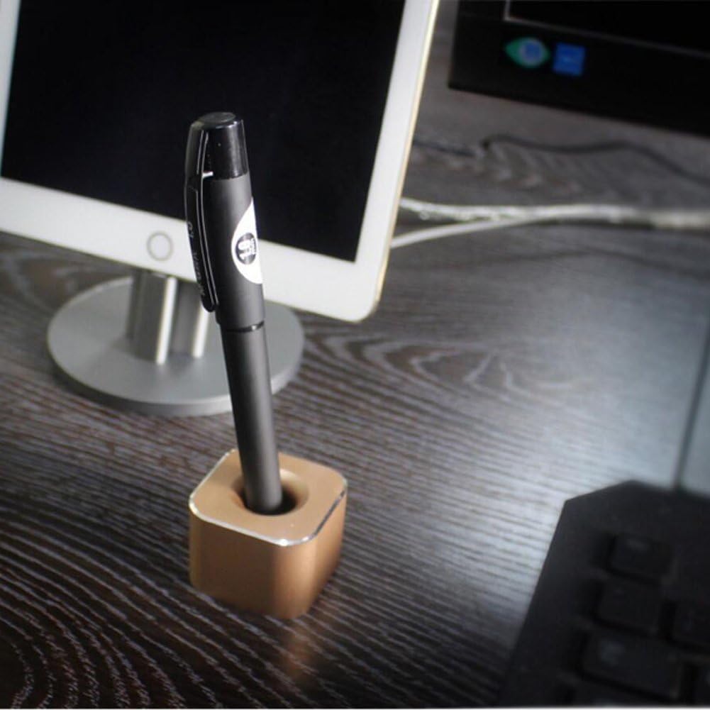 Coideal Single Pen Stand Holder, Black Metal Pen Base Stand for Desk Fountain Pen, Toothbrush Brush, Students and Office