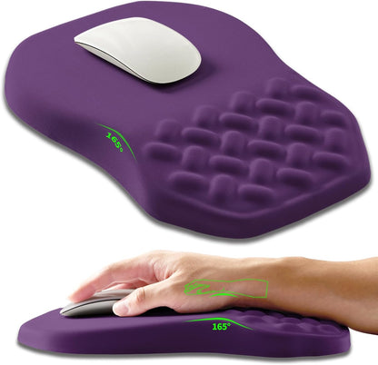 Ergonomic Slope Mouse Pad Wrist Support, Wrist Rest Mousepad for Carpal Tunnel Pain Relief with Massage Bulge and Slow Rebound Memory Foam (12x8 inch, Black)