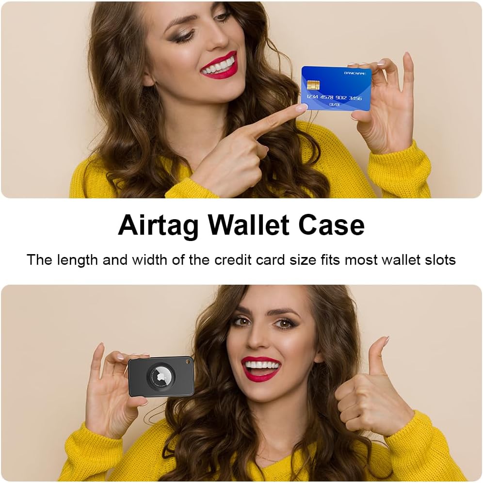 2-Pack Airtag Wallet Holder - Silicone Slim Card Holder for Apple Airtag - Ultra-Thin Air Tag Cardholder for Purses, Handbags, Backpack Wallets & Clutch Bags